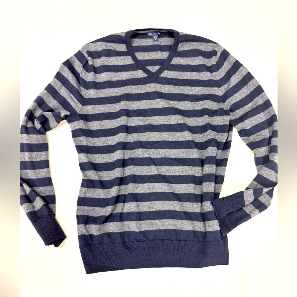 Gap merino wool Striped V-Neck Sweater Xl